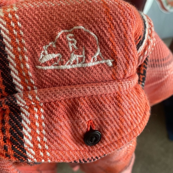 Outerknown Surf Ranch Salmon Plaid Blanket Shirt - Picture 5 of 6